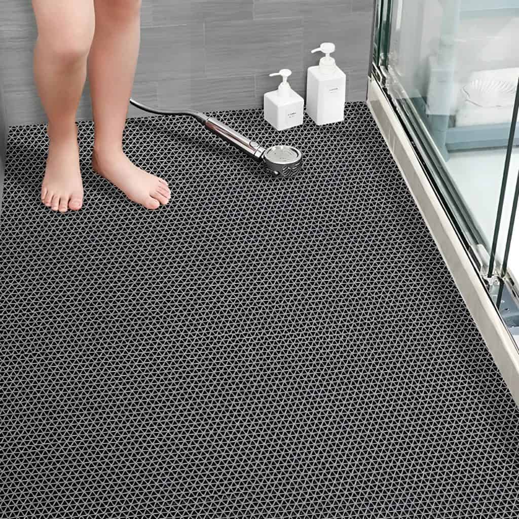 Lot De 2 Caillebotis Douche Bambou Lifewit 59x35 Cm – Tapis De Bain Antidérapant Pliable, Séchage Ultra-Rapide Pour Douche, Baignoire, Sauna, Spa Ou Piscine